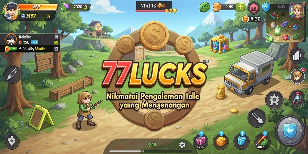 Screenshot gameplay 77LUCKS yang menampilkan momen menegangkan dalam permainan Idle.