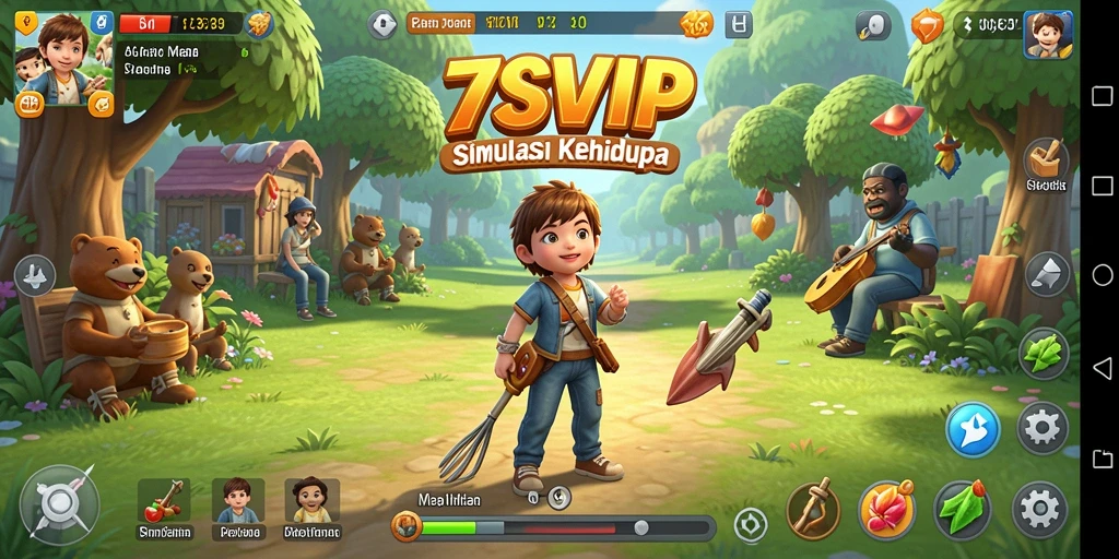 Screenshot gameplay 7SVIP menunjukkan grafik yang memukau dan interaksi karakter yang dinamis.