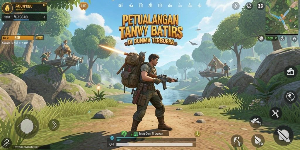 Tangkapan layar gameplay AYU89 yang menunjukkan dunia terbuka yang luas dan interaktif.