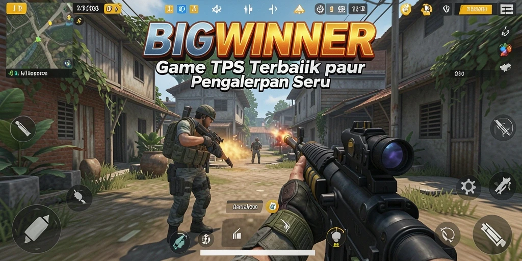 Screenshot menampilkan aksi seru gameplay BIGWINNER dalam TPS.