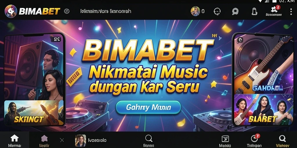 Tangkapan layar utama BIMABET menampilkan gameplay musik yang menarik.