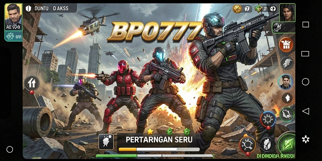 Tampilan gameplay seru BPO777 saat pertarungan berlangsung.