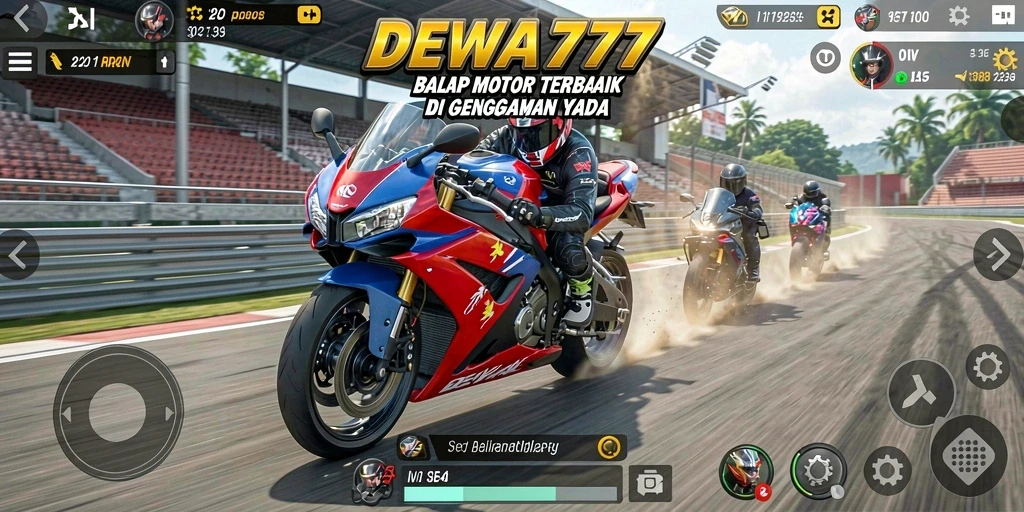 Tampilan menarik saat bermain DEWA777 dengan balapan motor yang seru.