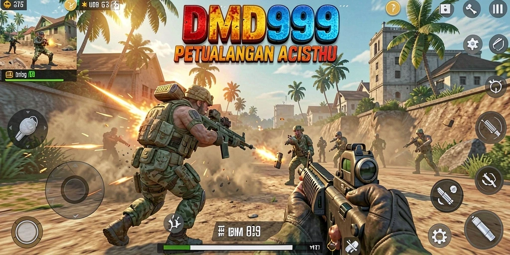 Tampilan gameplay DMD999 yang mendebarkan dan penuh aksi.