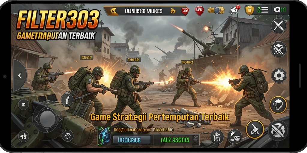 Tampilan gameplay menarik FILTER303 dengan pertempuran strategis.