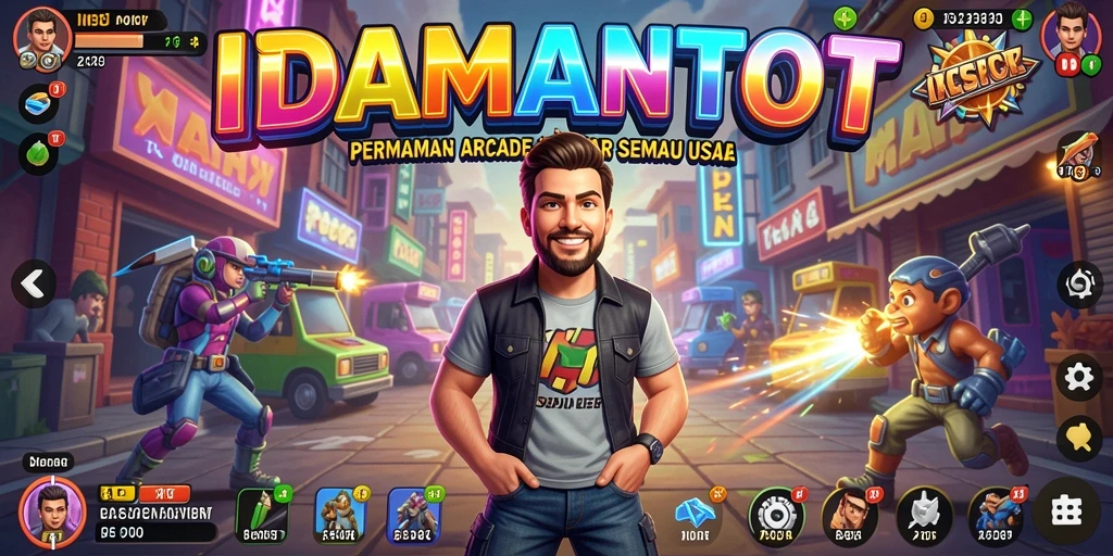 Tampilan gameplay seru dari IDAMANTOTO dengan tantangan Arcade.