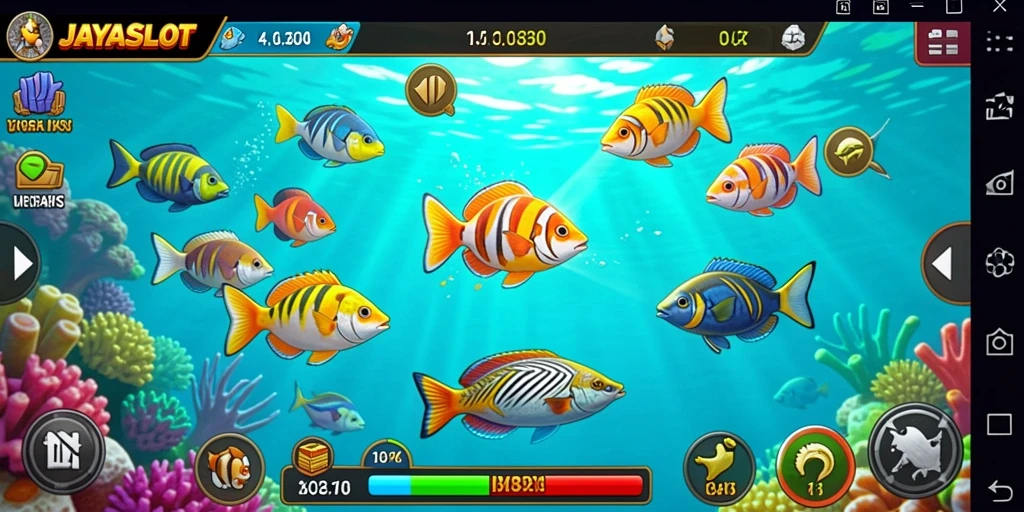 Tangkapan layar menampilkan gameplay seru Tembak Ikan di JAYASLOT.
