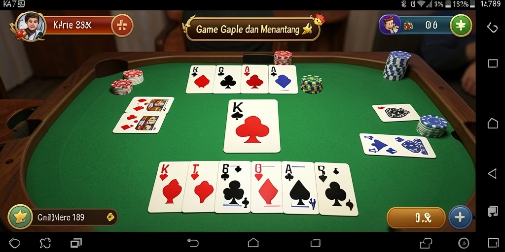 Tampilan antarmuka menarik dari gameplay Gaple KA789.