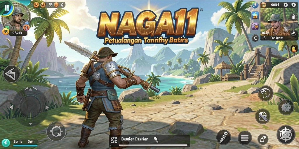 Tangkapan layar gameplay NAGA11 menunjukkan petualangan eksplorasi dunia terbuka.