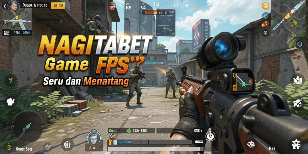 Screenshot menunjukkan aksi intens di lapangan perang FPS.