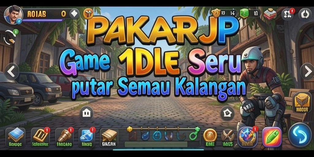 Tampilan menarik dari gameplay PAKARJP yang menampilkan karakter sedang mengumpulkan sumber daya.