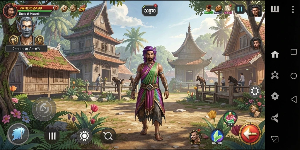 Screenshot utama PANDORA99 menampilkan pengalaman gameplay simulasi yang mendalam.