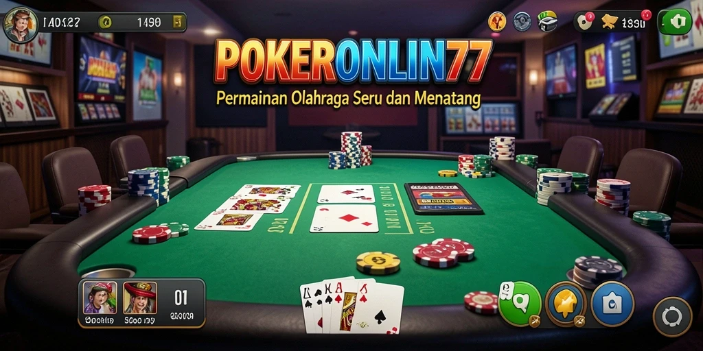 Tampilan gameplay POKERONLIN77 yang menegangkan dengan pemain bersaing.
