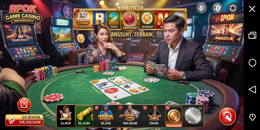 Tampilan gameplay Live Casino yang mendebarkan di RPOK.