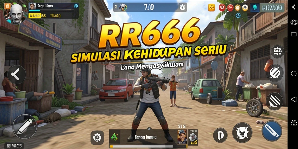 Tampilan screenshot gameplay RR666 yang menunjukkan interaksi karakter.