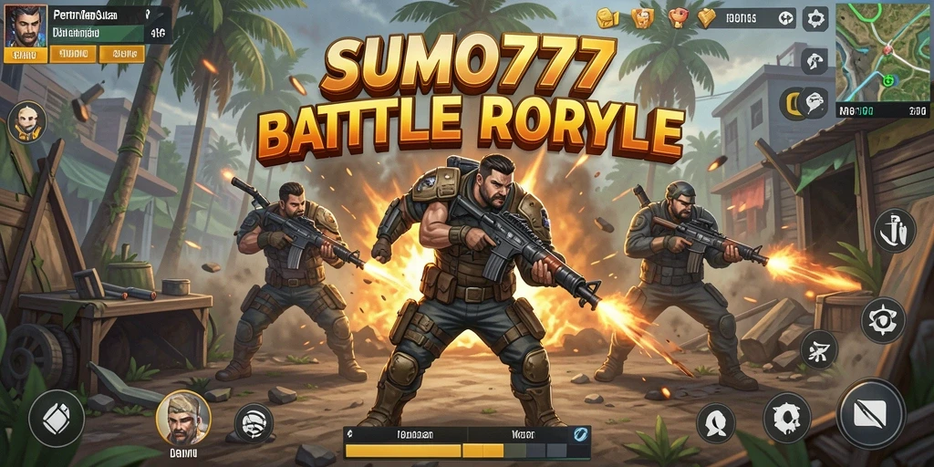 Gameplay seru di arena pertempuran SUMO777 saat pemain berjuang untuk bertahan.