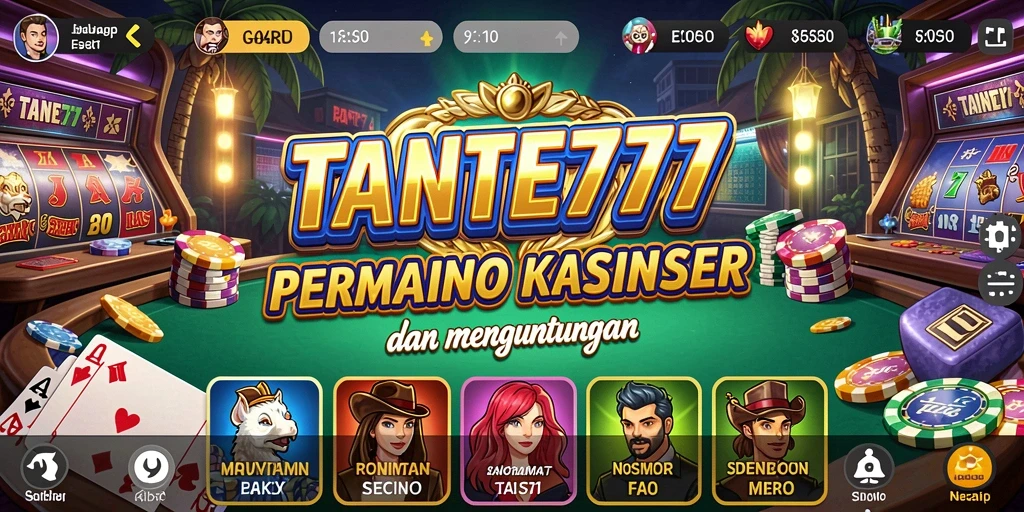 Screenshot dari gameplay TANTE777 yang menampilkan suasana Kasino yang mendebarkan.