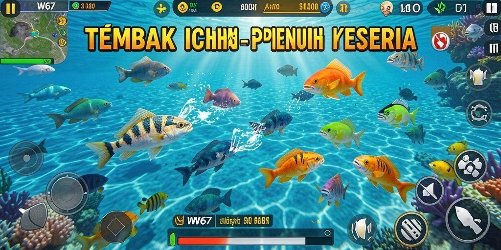 Screenshot gameplay W67 menampilkan aksi seru Tembak Ikan.
